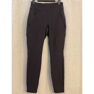 Athleta Highline Hybrid Cargo Tight Pants Black Pockets Fitted Athleisure size 8